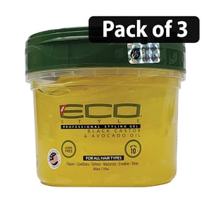 (Pack of 3) Eco Professional Styling Gel 12fl.oz355ml Avocado