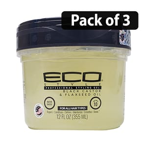 (Pack of 3) Eco Professional Styling Gel 12fl.oz355ml Flaxseed