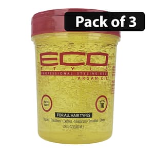 (Pack of 3) Eco Style Styling Gel Argan Oil 32oz