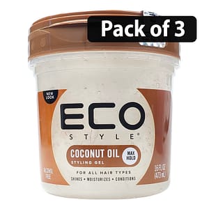 (Pack of 3) Eco Styling Gel Coconut Oil 16oz