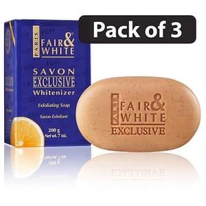 (Pack of 3) Fair & White Exclusive Whitenizer Exfoliating Soap Vitamin C 200g