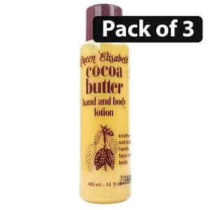(Pack of 3) Queen Elisabeth Cocoa Butter Hand and Body Lotion 400ml