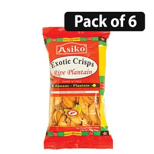 (Pack of 6) Asiko Exotic Crisps Ripe Plantain Mild Chilli 75g N