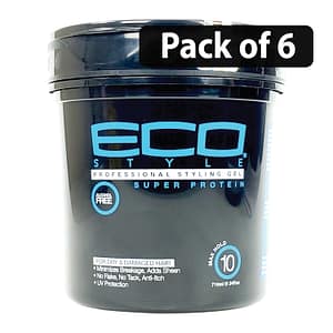 (Pack of 6) Eco Style Professional Styling Super Protein – Hair Gel 710ml