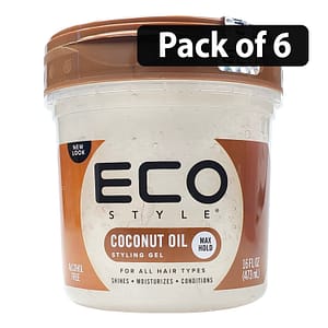 (Pack of 6) Eco Styling Gel Coconut Oil 16oz