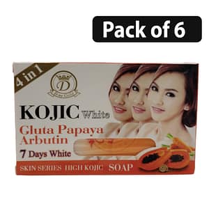 (Pack of 6) Kojic White Skin Series 4 in 1 soap 160g Gluta Papaya