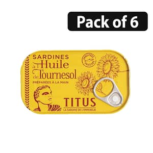(Pack of 6) Titus Sardines Al Huile De Tournesol 125g