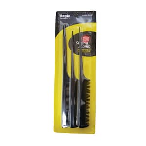 Magic Styling Comb Tail Comb Set 3PC Black TC5Set