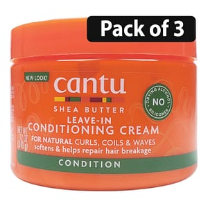 (Pack of 3) Cantu Shea Butter for Natural Hair Leave-In Conditioning Cream 12oz