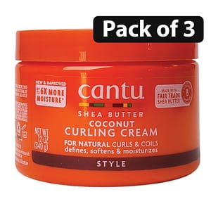 (Pack of 3) Cantu shea butter for Natural Hair Coconut Curling 12oz