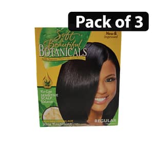 (Pack of 3) Soft & Beautiful Botanicals No Lye Relaxer Regular