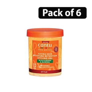 (Pack of 6) Cantu Shea Butter Maximum Hold Moisture Retention Styling Gel 18.5oz
