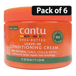 (Pack of 6) Cantu Shea Butter for Natural Hair Leave-In Conditioning Cream 12oz