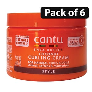 (Pack of 6) Cantu shea butter for Natural Hair Coconut Curling 12oz