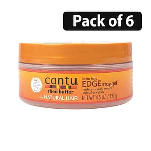 (Pack of 6) Cantu shea butter for Natural Hair Edge Stay Gel 4.5oz
