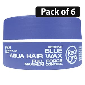 (Pack of 6) Red One Aqua Hair Wax Full Force 150ml Blue