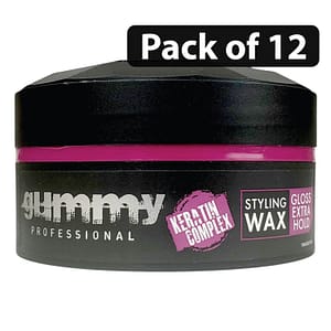 (Pack of 12) Gummy Professional Styling Wax Gloss Extra Hold 150ml