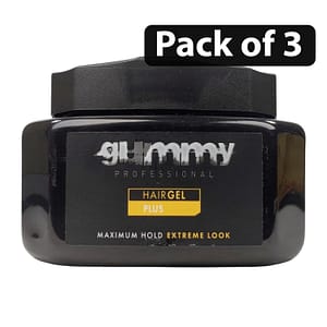 (Pack of 3) Gummy Hair Gel Plus Maximum Hold Extreme Look 500ml