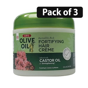 (Pack of 3) ORS Olive Oil Cream Hair Dress with Castor Oil 226g