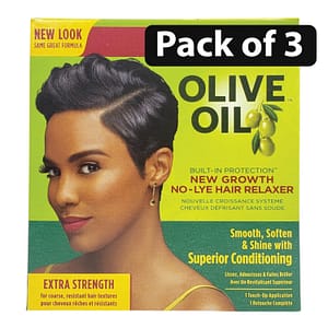 (Pack of 3) ORS Olive Oil New Growth No-Lye Hair Relaxer 1 Touch-up Application Extra Strength
