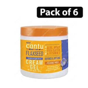 (Pack of 6) Cantu Flaxseed Smoothing Cream Gel 16oz
