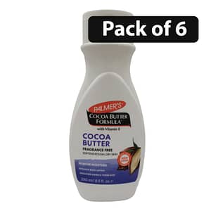 (Pack of 6) Palmer’s Cocoa Butter Fragrance Free Intensive Body Lotion 250ml/8.5oz