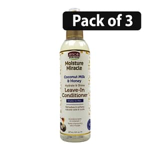 (Pack of 3) African Pride Coconut Milk & Honey Leave-In Conditioner 8oz