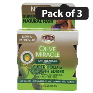 (Pack of 3) African Pride Olive Miracle Super Hold & Smooth Edges 64g