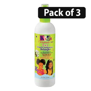 (Pack of 3) Africa’s Best Kids Originals 2-N-1 Natural Conditioning Detangler 12oz