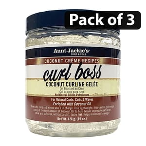 (Pack of 3) Aunt Jackie’s Curl Boss Coconut Curling Gel 15oz