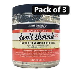 (Pack of 3) Aunt Jackie’s Don’t Shrink Flaxseed Elongating Curling Gel 15oz