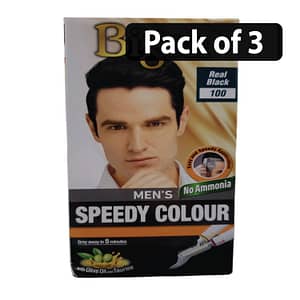 (Pack of 3) Bigen Men's Speedy Colour Permanent Hair Colour 100