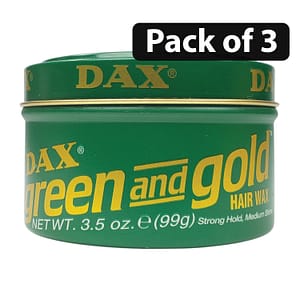 (Pack of 3) Dax Green & Gold Hair Wax 3.5oz (Pack of 3) Dax Green & Gold Hair Wax 3.5oz