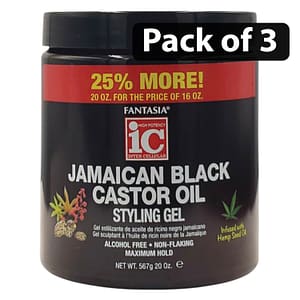(Pack of 3) Fantasia Jamaican Black Castor Oil Styling Gel 20oz