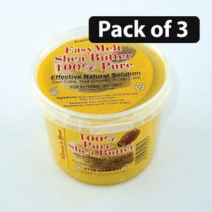 (Pack of 3) Ghana’s Best 100% Pure Shea Butter 13.2oz (Yellow)