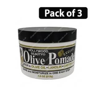 (Pack of 3) Hollywood Beauty Olive Pomade Shine And Moisturize Extra Dry Hair 7.5oz