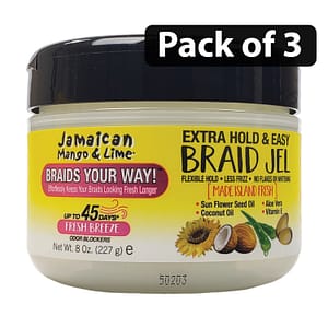 (Pack of 3) Jamaican Mango & Lime Extra Hold & Easy Braid Jel 8oz