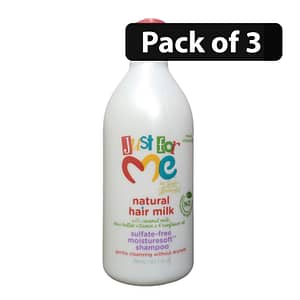 (Pack of 3) Just For Me Natural Hair Milk Sulphate Free Moisture soft Shampoo 13.5oz
