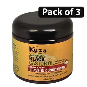 (Pack of 3) Kuza Jamaican Black Castor Oil Repair Cream Leave-In Conditioner 16oz