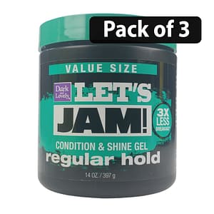 (Pack of 3) Let's Jam Regular Hold Condition & Shine Gel 14oz