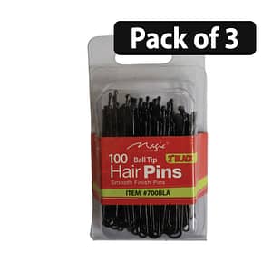 (Pack of 3) Magic 2”Black Ball Tip Hair Pins 100 #700BLA