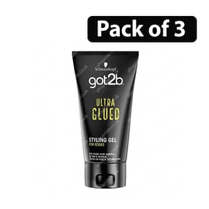 (Pack of 3) Schwarzkopf Got2b Ultra Glued Styling Gel For Edges 150ml