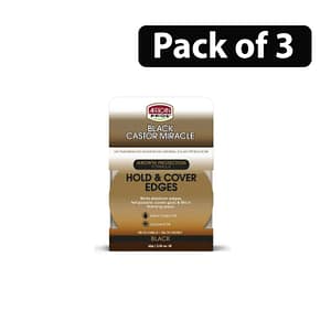 (Pack of 3) African Pride Black Castor Miracle Hold & Cover Edges 64g