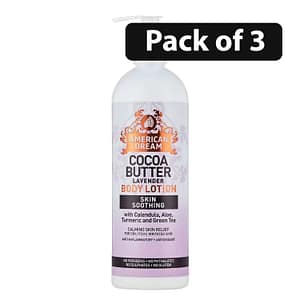 (Pack of 3) American Dream Cocoa Butter Lavender Body Lotion Skin Soothing 16oz