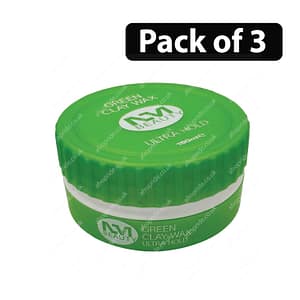 (Pack of 3) NM Beauty Ultra Hold Green Clay Wax 150ml