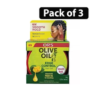 (Pack of 3) ORS Smooth Hold Olive Oil Edge Control Hair Gel 64g