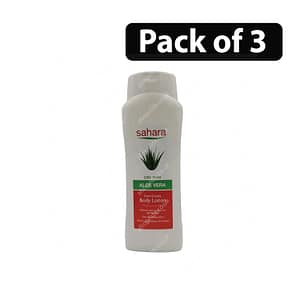 (Pack of 3) Sahara Non-Greasy Body Lotion 500ml Sensitive Skin Moisturising Aloe Vera