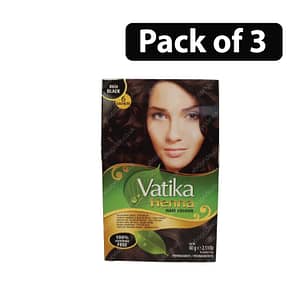 (Pack of 3) Vatika Heena Hair Colour 60g Rich Black