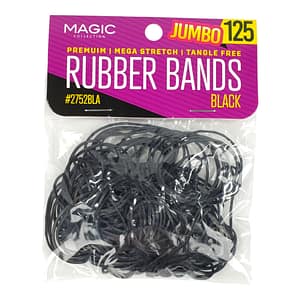 Magic Collection Jumbo 125 Black Rubber Bands #2752BLA