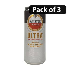 (Pack of 3) Amstel Malta Premium Malt Drink 330ml